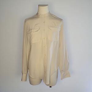 THE VILLAGER - Size 8 Cream Button-Up Blouse